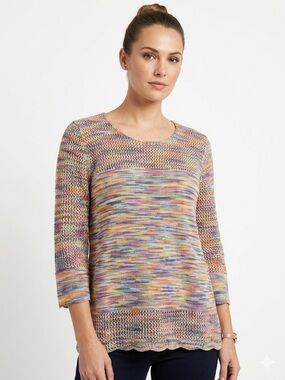 Multicolor Open-Knit 100% Acrylic Sweater